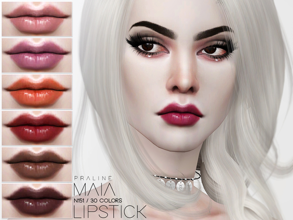 Sims 4 Maia Lipstick N151 by Pralinesims at TSR