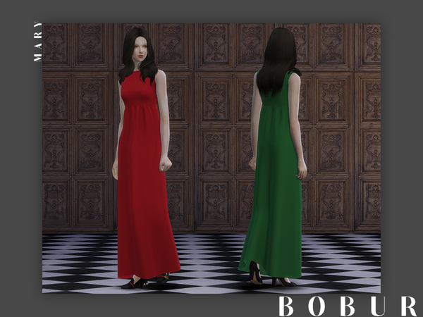 Sims 4 Mary Dress by Bobur3 at TSR
