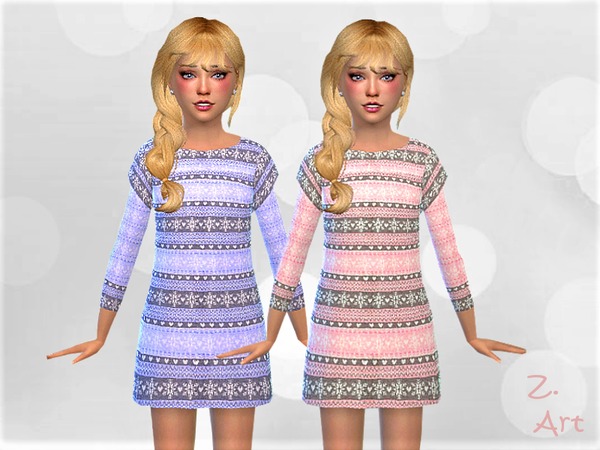 Sims 4 Winter KidZ 03 chic knit dress by Zuckerschnute20 at TSR