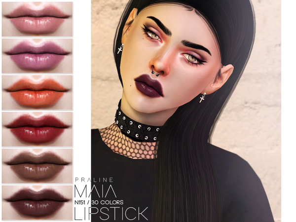 Sims 4 Maia Lipstick N151 by Pralinesims at TSR