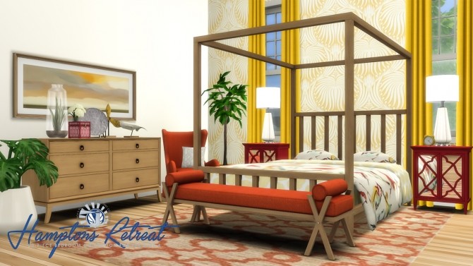 Sims 4 Hamptons Retreat Bedroom Addon Set at Simsational Designs