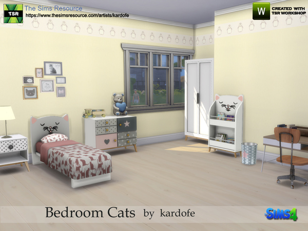 Sims 4 Bedroom Cats by kardofe at TSR