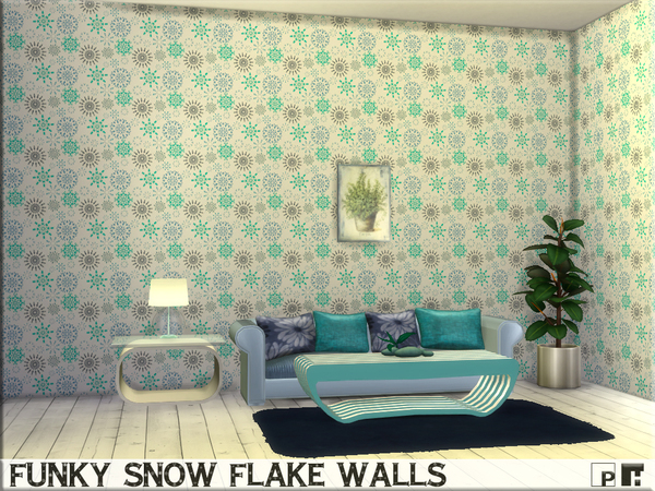 Sims 4 Funky Snowflake Walls by Pinkfizzzzz at TSR