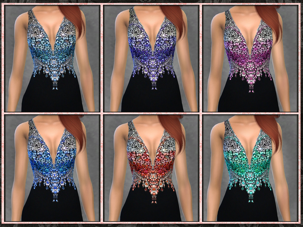 Sims 4 WOF Jeweled Side Slit Gown by Five5Cats at TSR