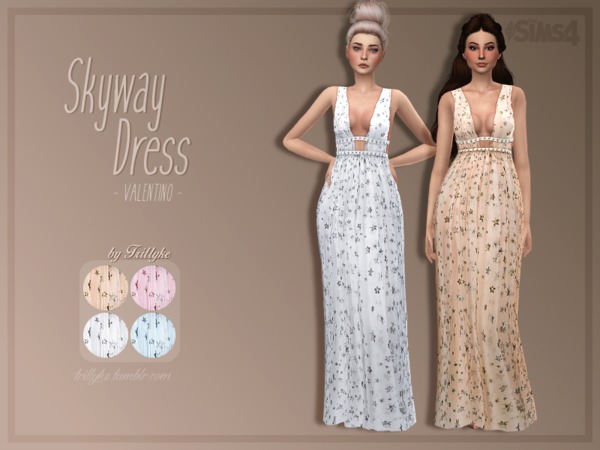 Sims 4 Skyway Dress by Trillyke at TSR