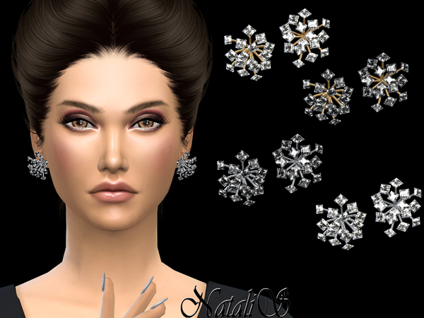Sims 4 Stardust stud earrings by NataliS at TSR