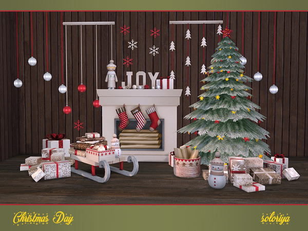 Sims 4 Christmas Day deco set by soloriya at TSR