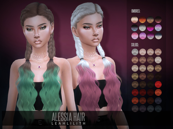 Sims 4 Alessia Hair by Leah Lillith at TSR