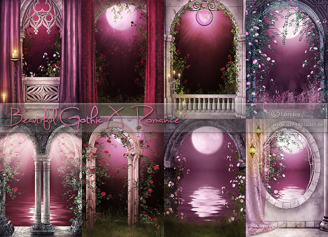 Sims 4 Beautiful Gothic X Romance Backgrounds at Lorelea