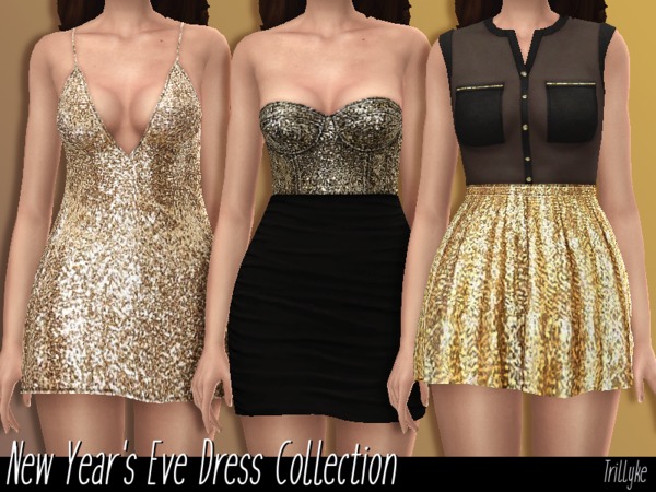Sims 4 New Years Eve Dress Collection by Trillyke at TSR
