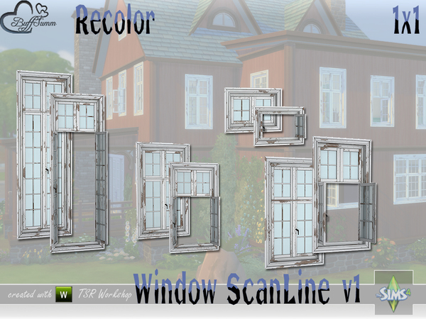 Sims 4 Window Set ScanLine 1x1 v1 by BuffSumm at TSR