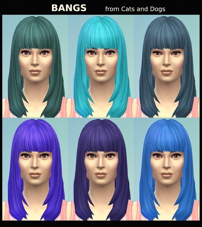 Sims 4 BANGS Hair Recolour for Males and Females by Simmiller at Mod The Sims