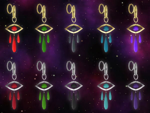 Sims 4 I see you earrings by WistfulCastle at TSR