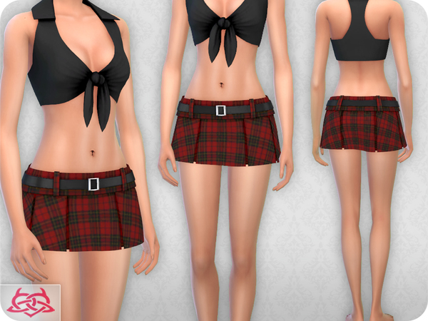 Sims 4 Mini Pleated 2 skirt RECOLOR 1 by Colores Urbanos at TSR