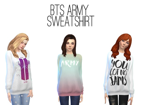 Sims 4 BTS ARMY Sweatshirt by Darcy18 at TSR