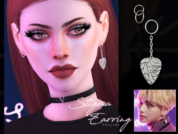 Sims 4 Stigma Earrings by Pralinesims at TSR