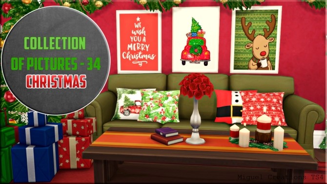 Sims 4 Collection of Pillows 34 (Christmas) at Victor Miguel
