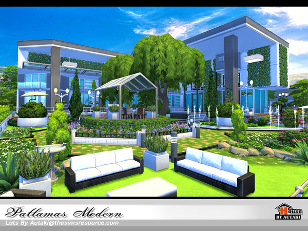 Sims 4 Pattamas Modern house by autaki at TSR