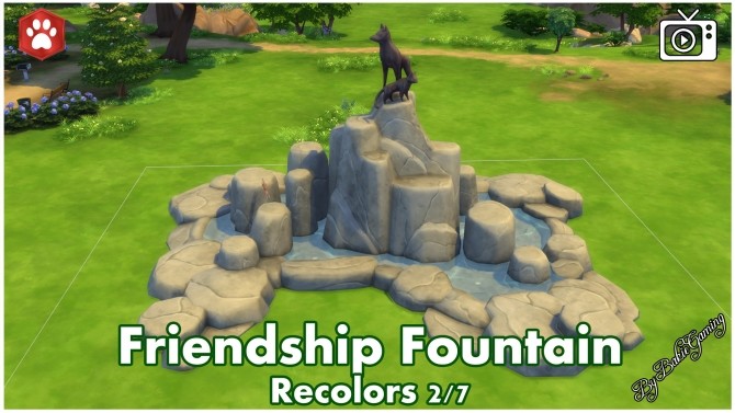 Sims 4 Friendship Fountain by Bakie at Mod The Sims