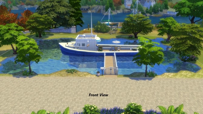 Sims 4 The Ocean Waves Houseboat on the Lake by Snowhaze at Mod The Sims