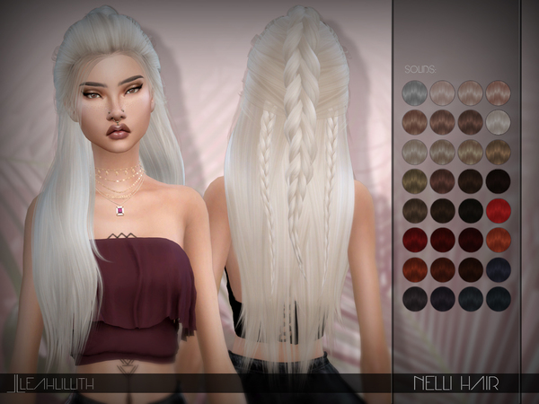 Sims 4 Nelli Hair by LeahLillith at TSR