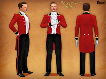 Royal Footmen Uniform by Bruxel at TSR