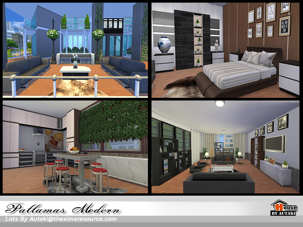 Sims 4 Pattamas Modern house by autaki at TSR