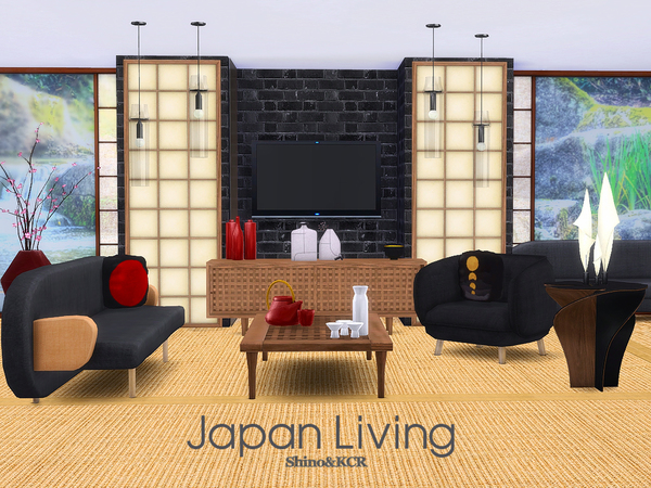 Sims 4 Japan Living by ShinoKCR at TSR