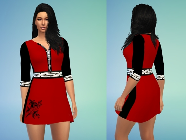 Sims 4 Rose Dress by Louisa 1 at TSR