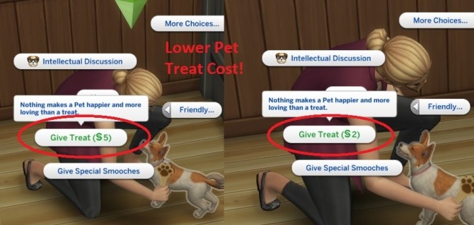 Sims 4 Lower Pet Treat Costs by ChaosKitten666 at Mod The Sims