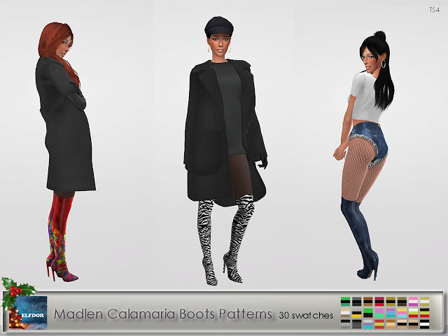 Sims 4 Madlen Calamaria Boots Patterns at Elfdor Sims