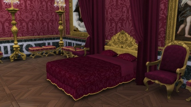 Sims 4 Lit de Parade Double Bed by TheJim07 at Mod The Sims