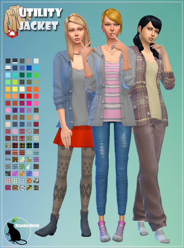 Sims 4 Recolors of EAs utility jacket by Standardheld at SimsWorkshop