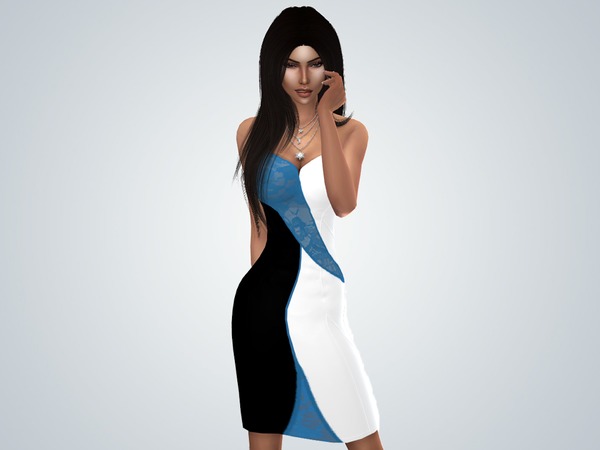 Sims 4 Lace Wave Dress by TheGilbertSim at TSR