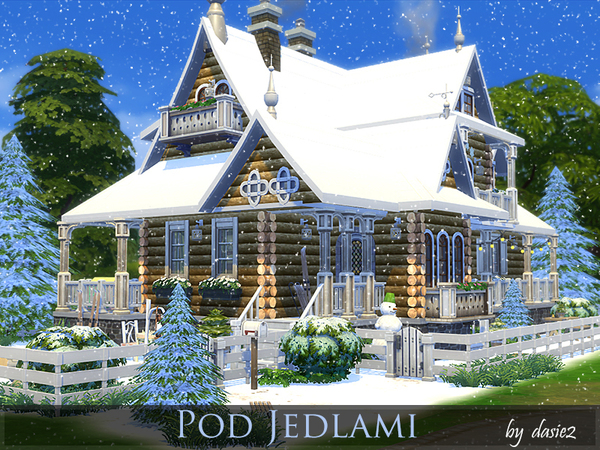 Sims 4 Pod Jedlami winter cottage by dasie2 at TSR