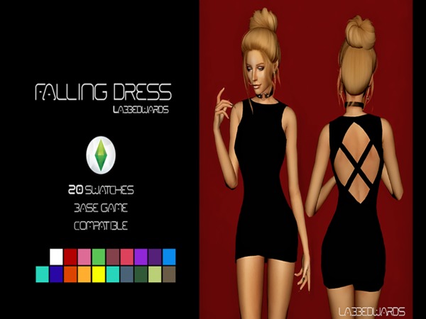 Sims 4 Falling Dress by Labbedwards at TSR
