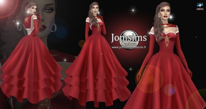 Sims 4 Miss Christmas dress at Jomsims Creations