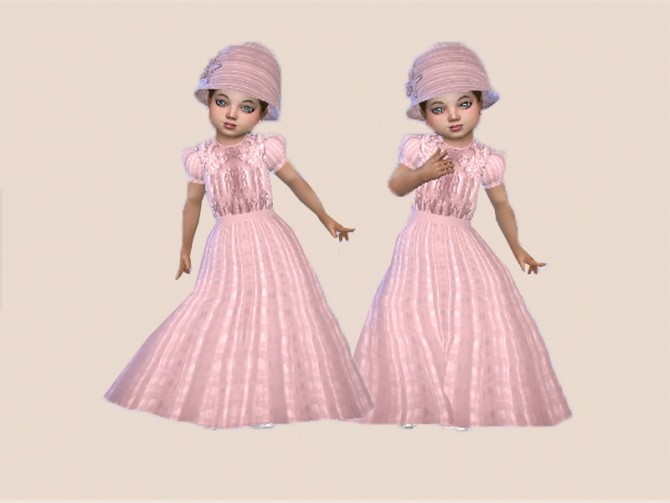 Sims 4 Formal toddler dress and hat set at Trudie55