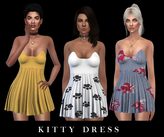 Sims 4 Kitty Dress at Leo Sims