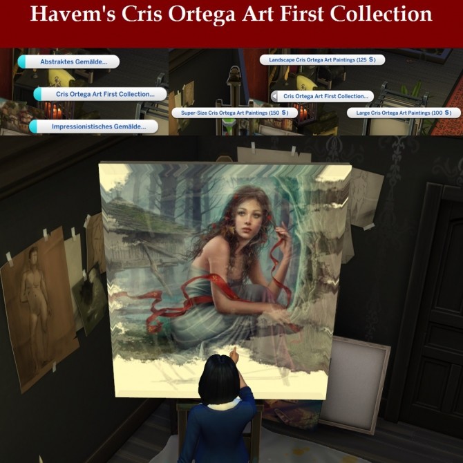 Sims 4 New Art Collection for easel from Cris Ortega by Havem at Mod The Sims