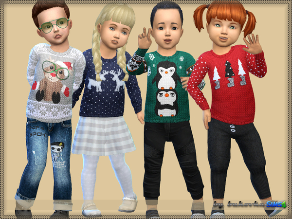 Sims 4 Christmas Sweater for kids by bukovka at TSR