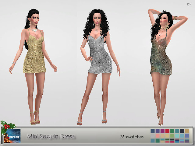 Sims 4 Mini Sequin Dress at Elfdor Sims