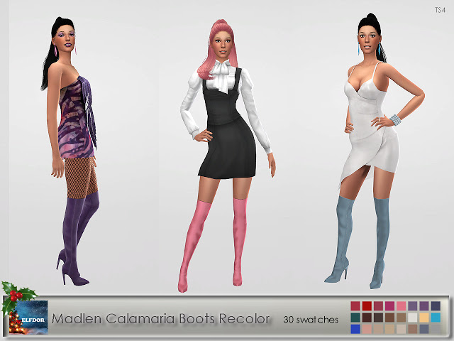Sims 4 Madlen Calamaria Boots Recolor at Elfdor Sims
