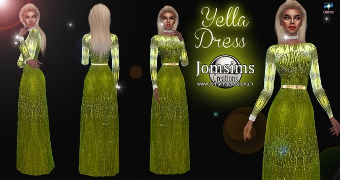 Sims 4 Yella dress at Jomsims Creations