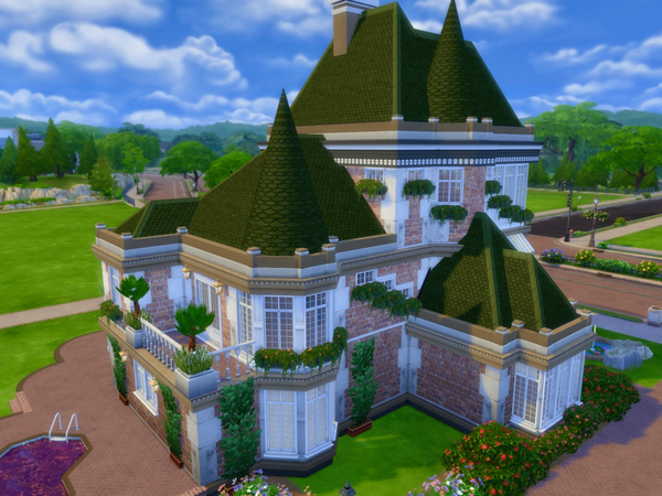 Sims 4 Haddon Hall family home by QubeDesign at TSR
