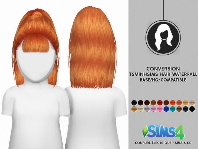 Sims 4 TSMINHSIMS HAIR 47 WATERFALL TODDLER VERSION at REDHEADSIMS