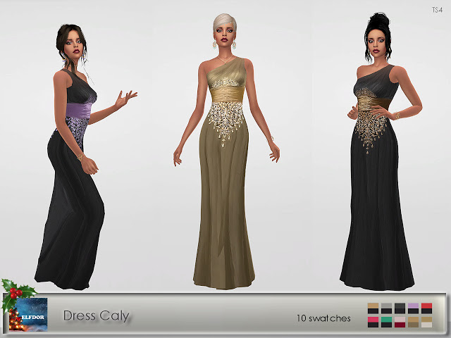 Sims 4 Dress Caly at Elfdor Sims