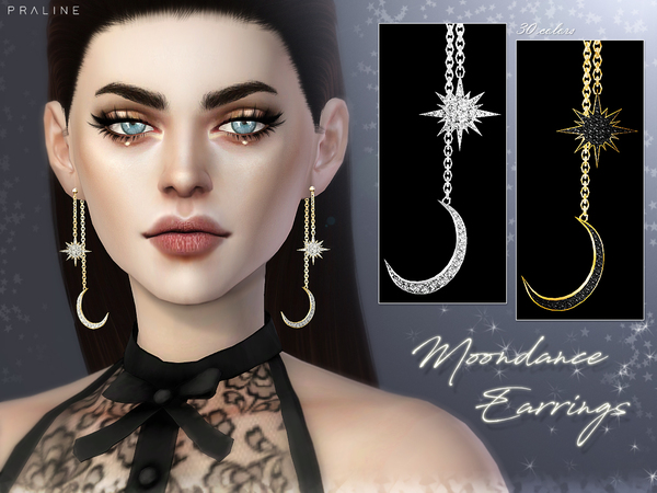 Sims 4 Moondance Earrings by Pralinesims at TSR