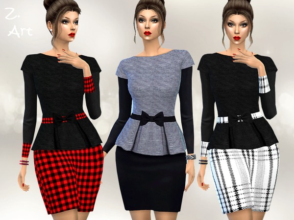 Sims 4 Winter CollectZ 08 ladylike dress by Zuckerschnute20 at TSR