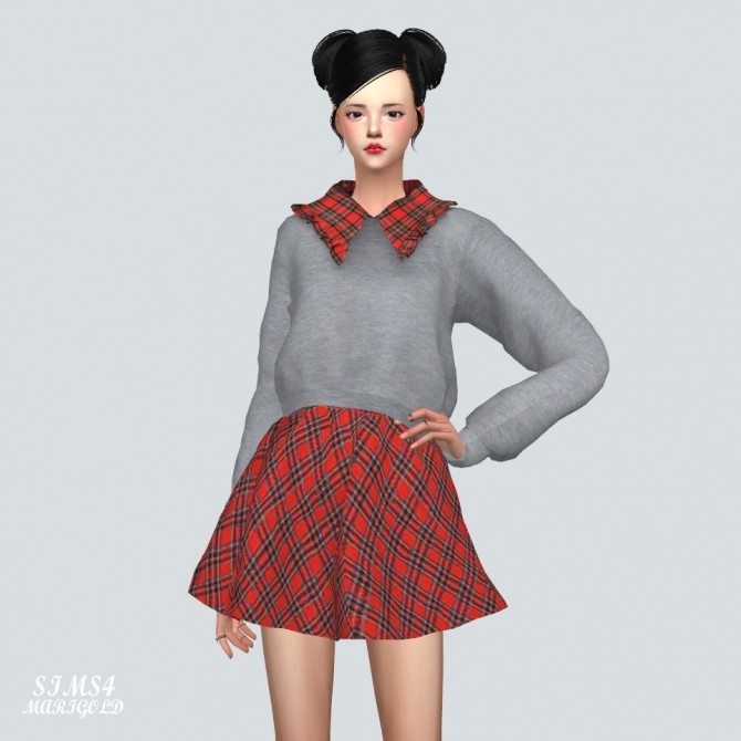 Sims 4 Frill Collar Sweatshirt at Marigold